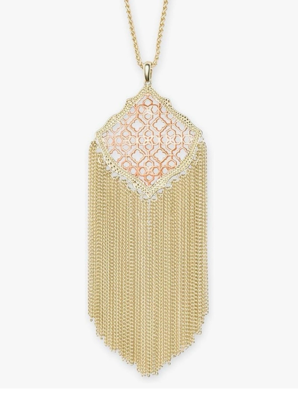 Kendra Scott Kingston 32” Long Pendant Fringe Filagree Necklace